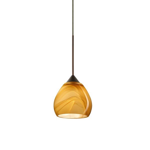 Besa Lighting Tay Tay Cord Pendant, Honey, Bronze Finish, 1x50W Halogen 1XT-5605HN-BR - main